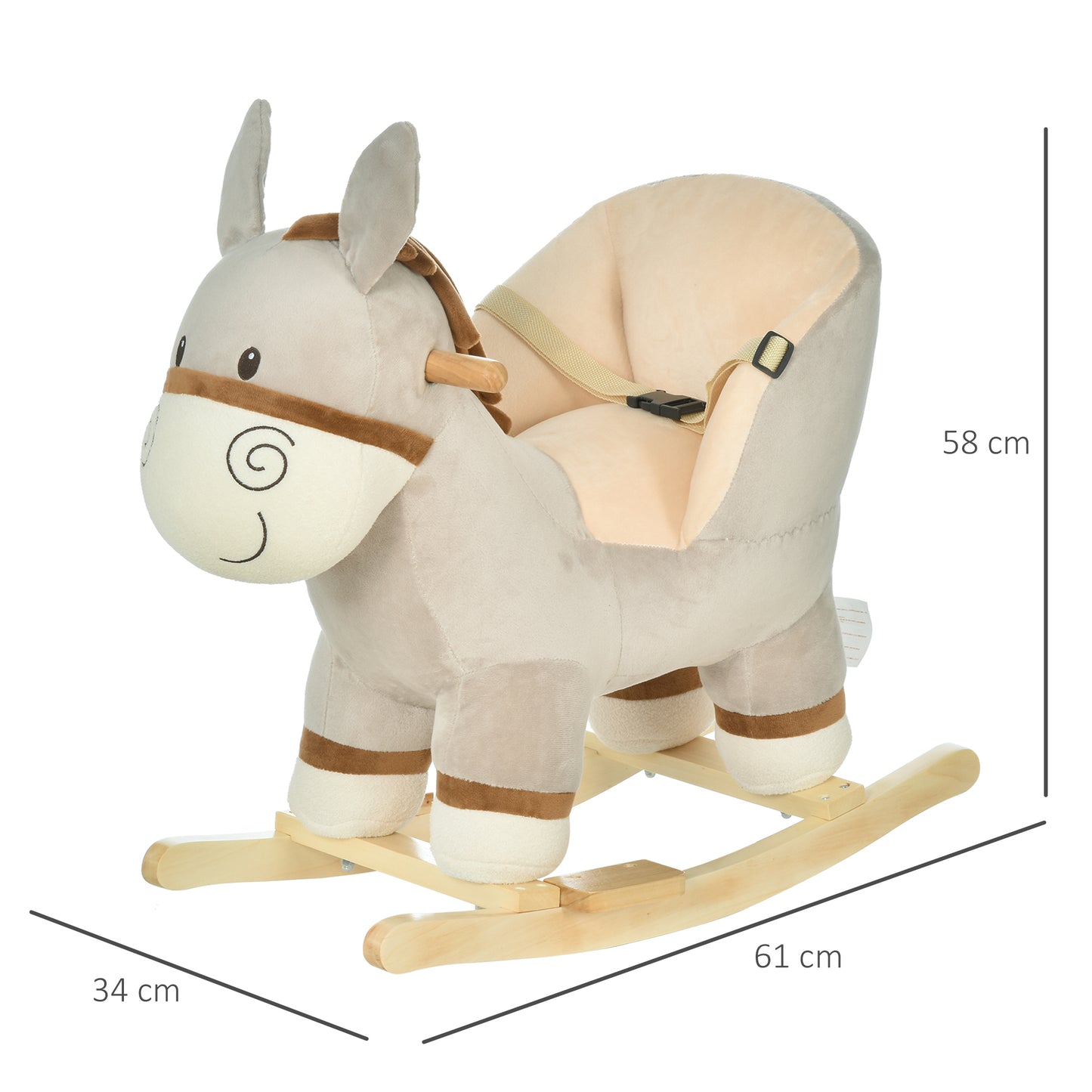 Delightful Plush Donkey Ride-On Rocker with Sounds & Safety Features for Kids