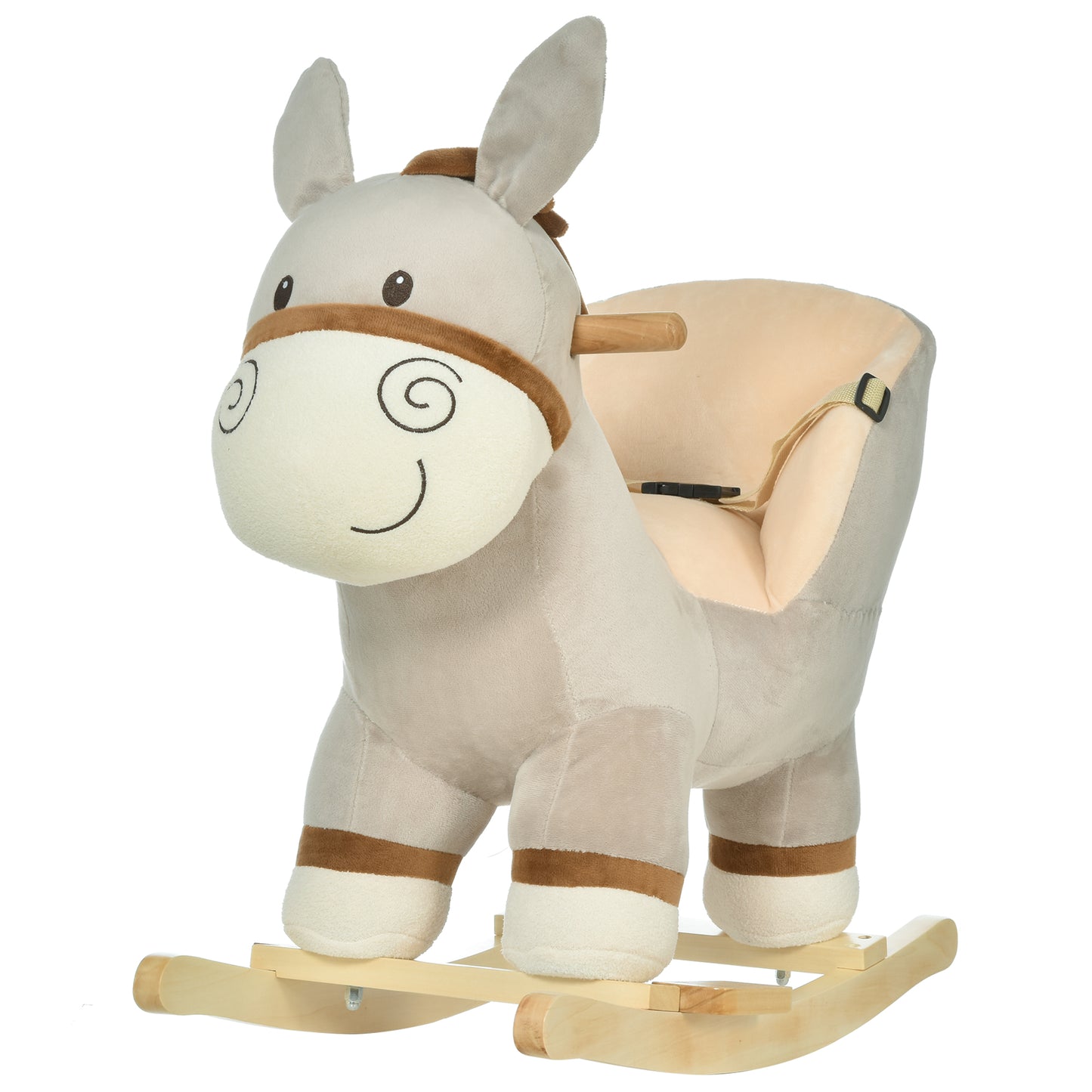 Delightful Plush Donkey Ride-On Rocker with Sounds & Safety Features for Kids
