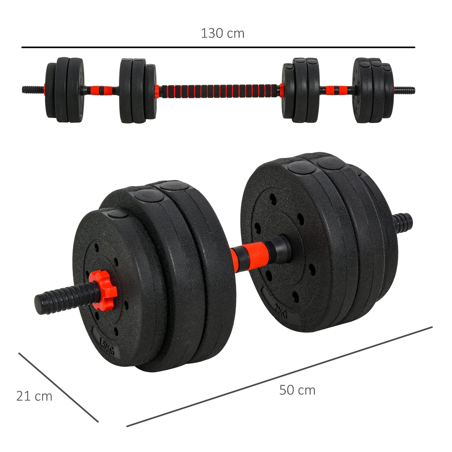 25kg 2-in-1 Adjustable Barbell & Dumbbell Set for Ultimate Home Fitness