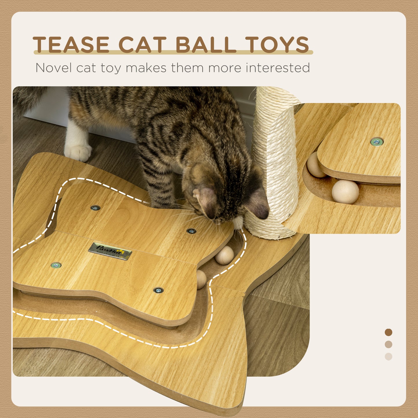 Ultimate Cat Tree with Scratching Posts, Hammock & Toys - Beige PawHut