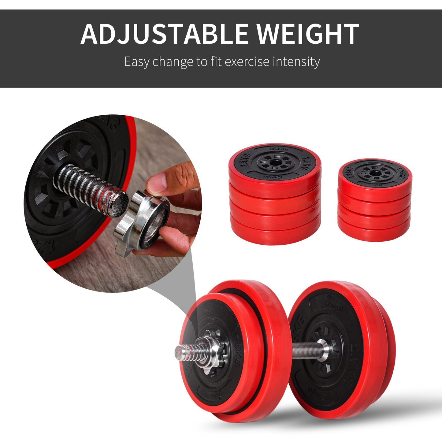 Adjustable 20KG Dumbbell & Barbell Set - Ultimate Home Gym Fitness Solution
