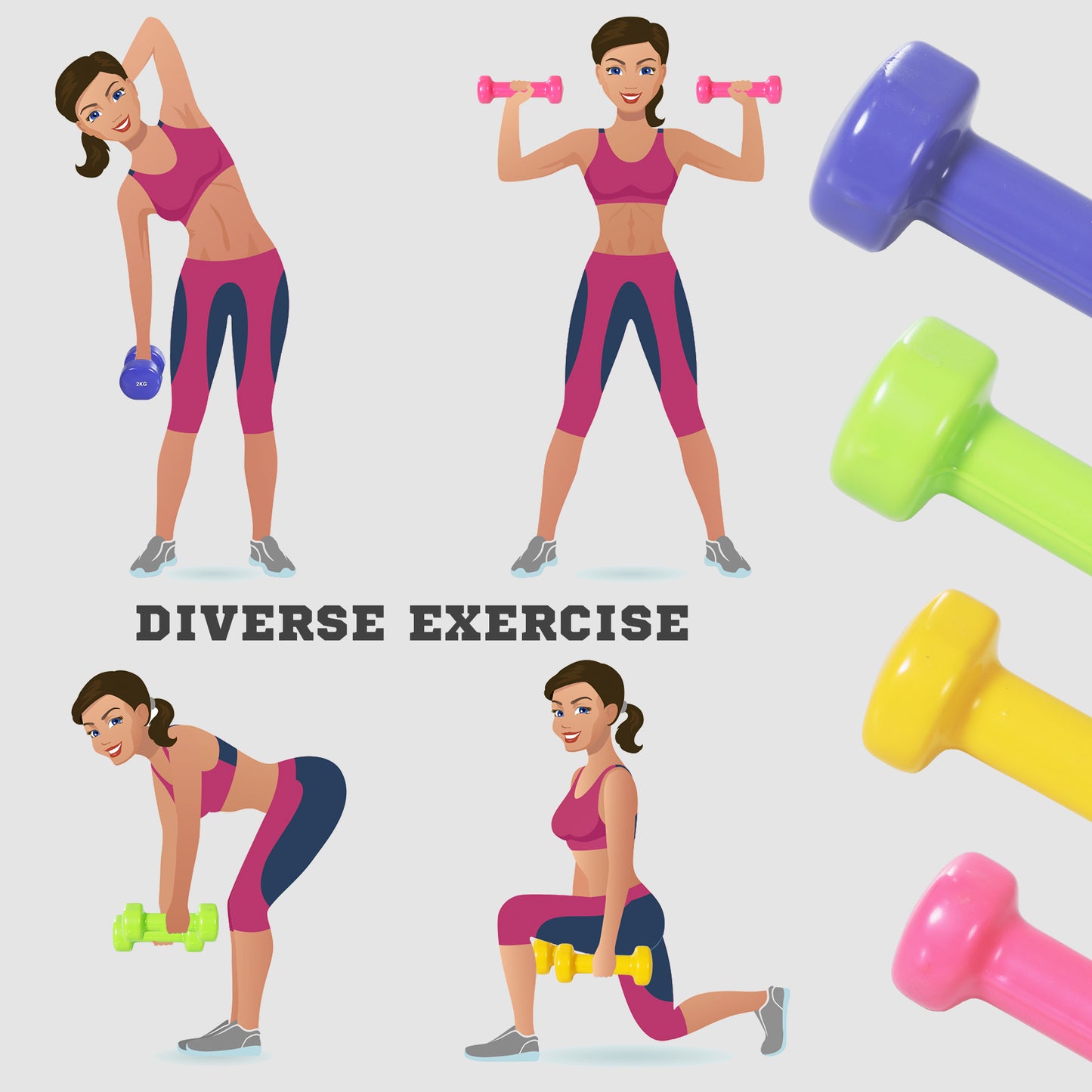 Vibrant 10kg Dumbbell Set: Brighten Your Home Workouts with Style!
