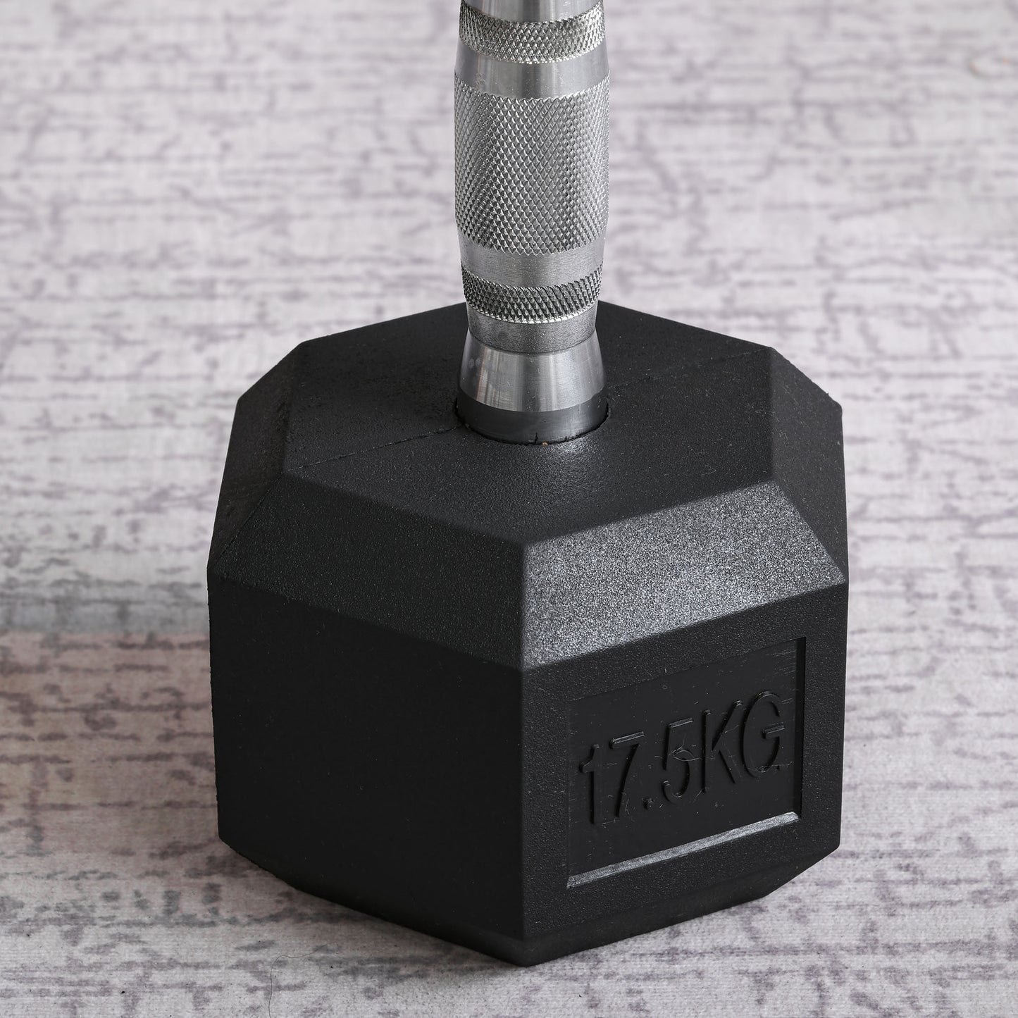 17.5KG Hex Rubber Dumbbell - Portable Strength for Home & Outdoor Workouts