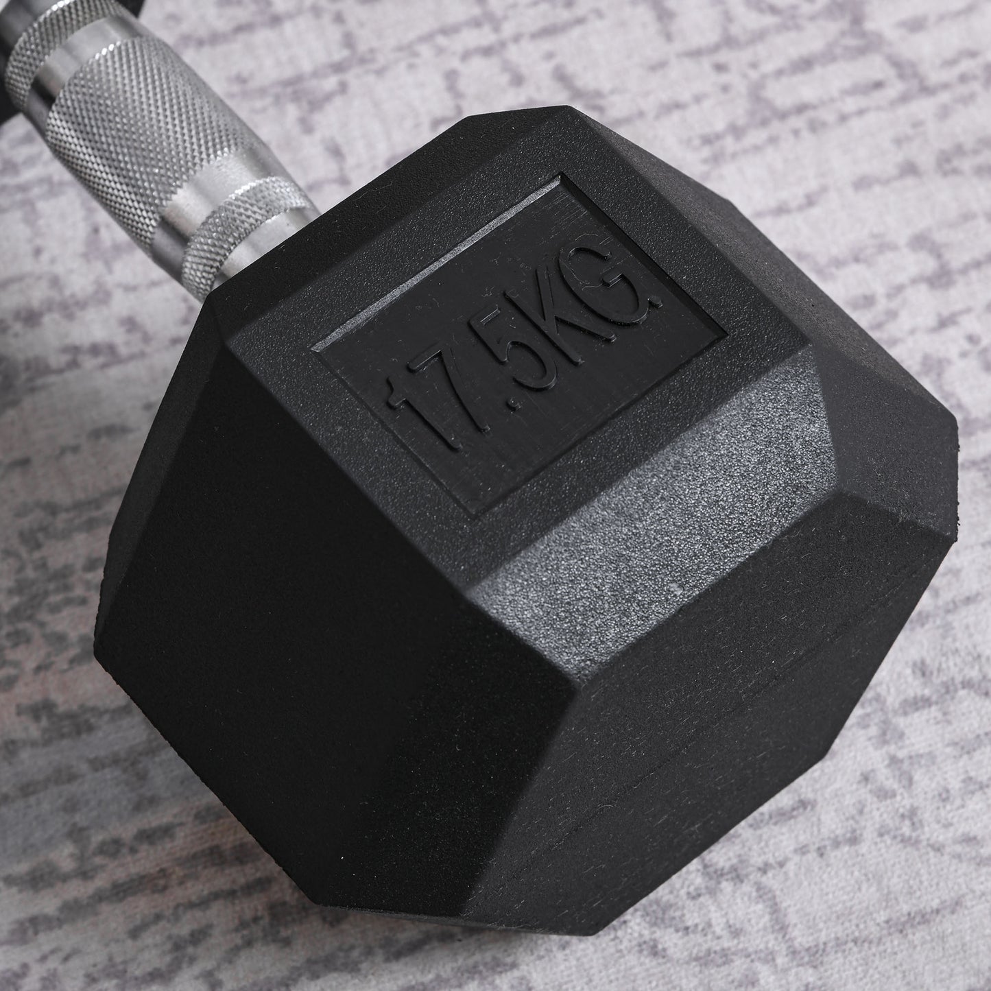 17.5KG Hex Rubber Dumbbell - Portable Strength for Home & Outdoor Workouts