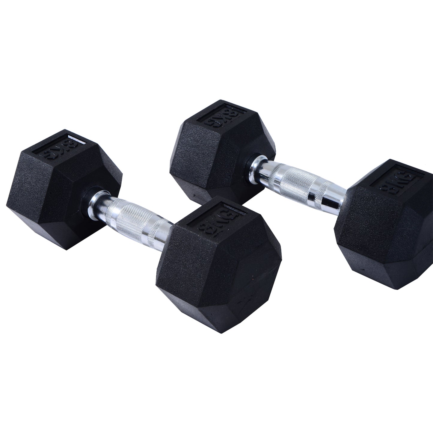Hexagonal Rubber Dumbbells Set: 2x5kg for Ultimate Home Workout Excellence