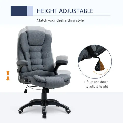 Executive Comfort: High Back Swivel Office Chair with Arms - Dark Grey