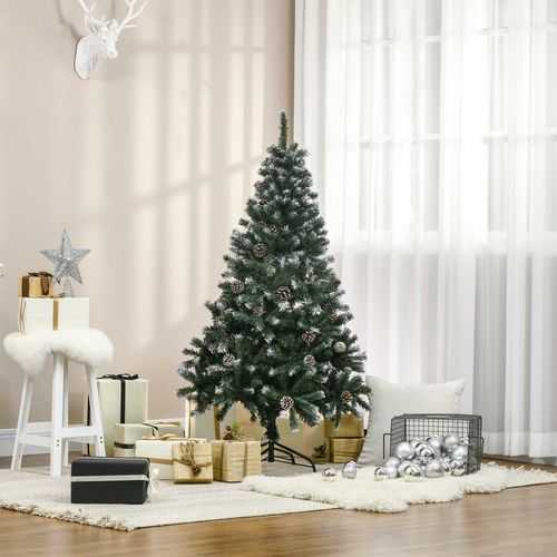 5FT Snow-Flecked HOMCOM Artificial Christmas Tree - Effortless Festive Elegance