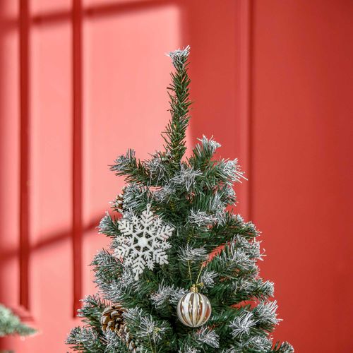 5FT Snow-Flecked HOMCOM Artificial Christmas Tree - Effortless Festive Elegance