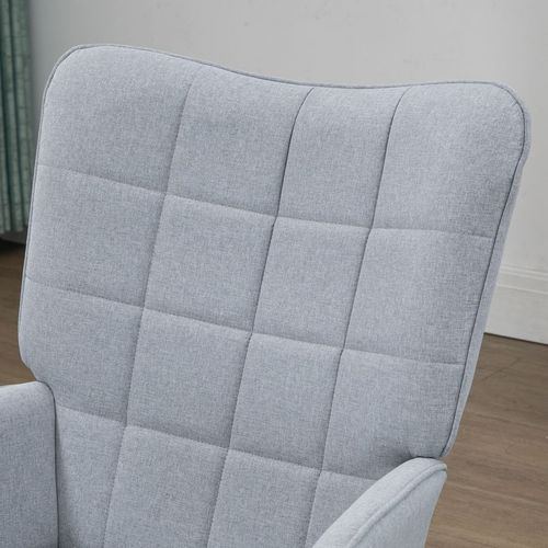 Modern HOMCOM Armchair & Footstool Set - Luxe Comfort in Light Grey