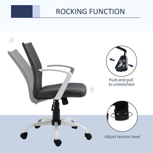 Ergonomic Dark Grey Linen Swivel Desk Chair - Comfort Meets Style