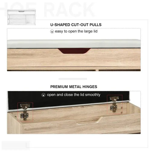 Stylish Shoe Storage Bench with Hidden Compartment & Comfortable Sponge Top