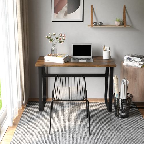 HOMCOM Industrial Writing Desk: Sleek, Sturdy Laptop Station for Home Office