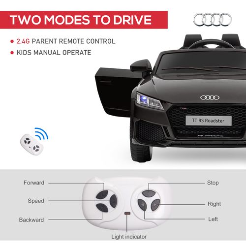 Licensed Audi TT 12V Ride-On Car with Remote, MP3 & Headlight - Black