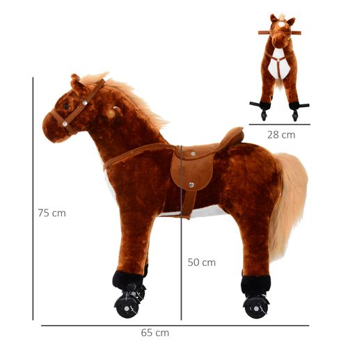 Galloping Plush Pony Ride-On: Interactive Horse Toy with Sounds & Wheels
