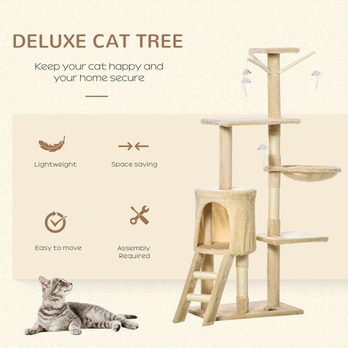 Ultimate Cat Activity Tower - 131cm Scratching Post & Condo with Fun Toys
