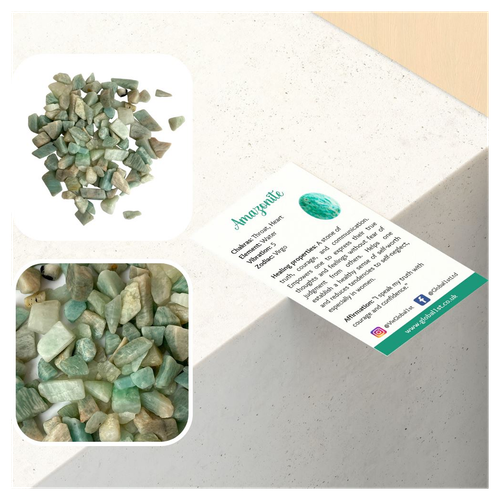 250g Amazonite Gem Chips - Unique Healing Stones for Jewelry & Crafts
