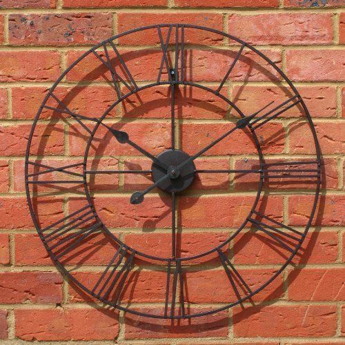 Vintage Elegance: 40CM Metal Skeleton Wall Clock in White