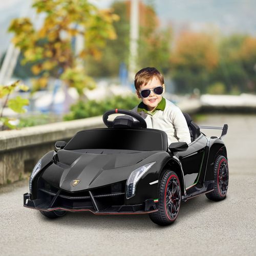 Lamborghini Veneno Kids Electric Ride-On Car with Remote - Black Edition