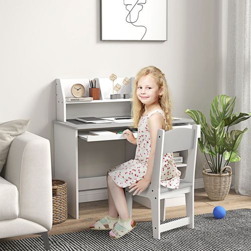 ZONEKIZ Children's Desk & Chair Set with Smart Storage - Perfect for Ages 5-8!