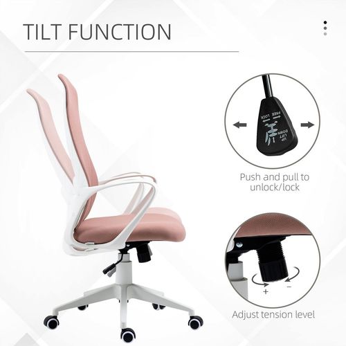 Vinsetto Adjustable High-Back Pink Office Chair - Comfort Meets Style!
