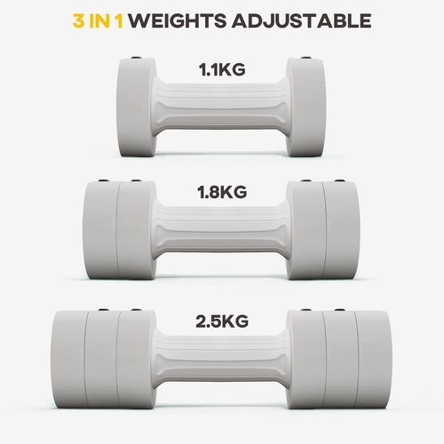 Versatile Adjustable Dumbbells: Compact 2.5kg Pair for Ultimate Fitness!