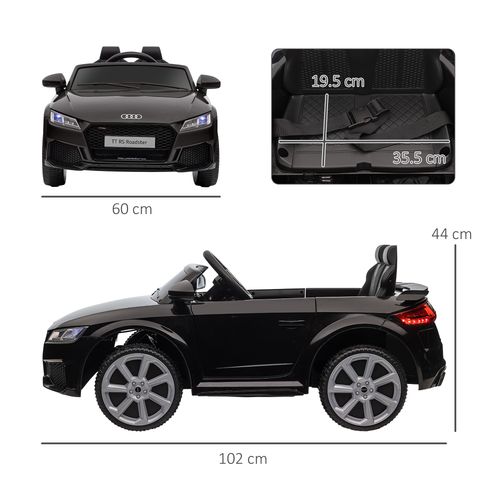 Licensed Audi TT 12V Ride-On Car with Remote, MP3 & Headlight - Black