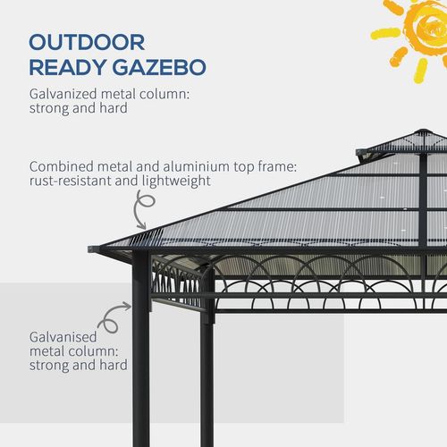 Spacious 3x3m Hardtop Gazebo with Curtains & Netting for Ultimate Outdoor Comfort