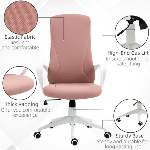 Vinsetto Adjustable High-Back Pink Office Chair - Comfort Meets Style!