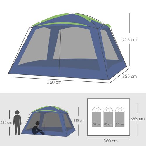 Outsunny 8-Person Camping Tent - Versatile Sun Shelter for Outdoor Adventures
