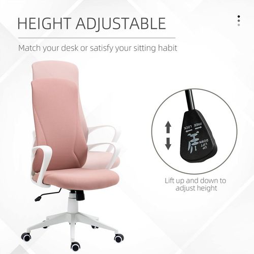 Vinsetto Adjustable High-Back Pink Office Chair - Comfort Meets Style!