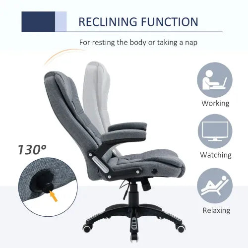 Executive Comfort: High Back Swivel Office Chair with Arms - Dark Grey