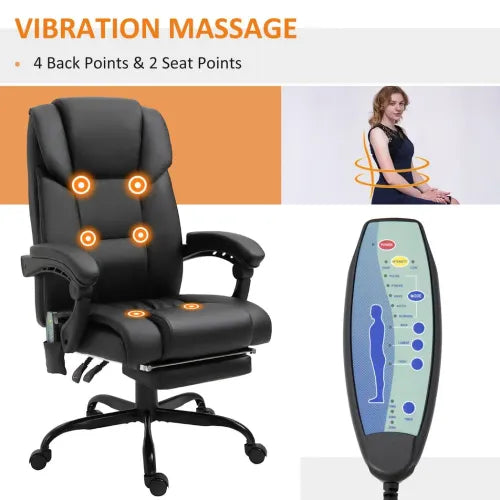 6-Point Electric Massage Racing Chair with Adjustable Height & Remote Control