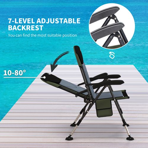 Ultimate Comfort Outsunny Folding Fishing Chair with 7-Position Backrest