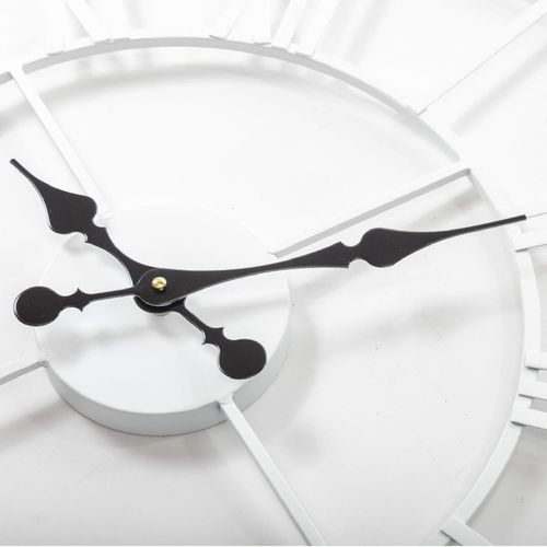 Vintage Elegance: 40CM Metal Skeleton Wall Clock in White
