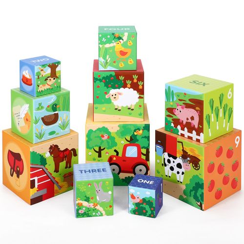 Colorful SOKA Farm Stacking Cubes – Build, Nest & Learn!
