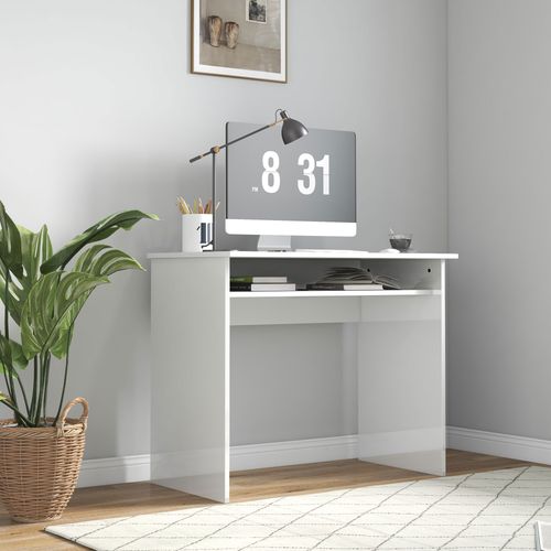 Versatile High Gloss White HOMCOM Computer Desk: Stylish Workstation for Any Space
