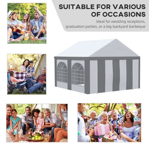 4x4m Party Tent with Windows & Double Doors - Perfect for Every Celebration!