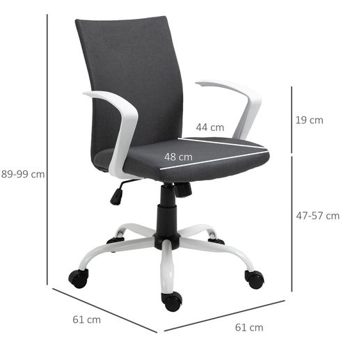 Ergonomic Dark Grey Linen Swivel Desk Chair - Comfort Meets Style