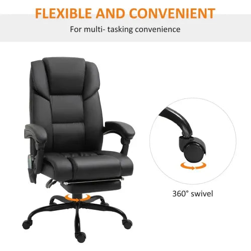 6-Point Electric Massage Racing Chair with Adjustable Height & Remote Control