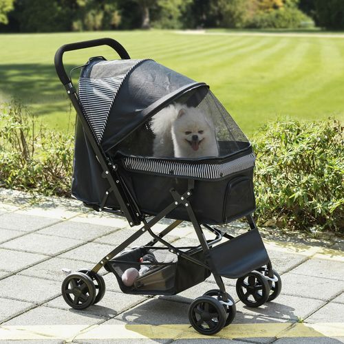PawHut Foldable Dog Stroller with Reversible Handle - Travel in Style!