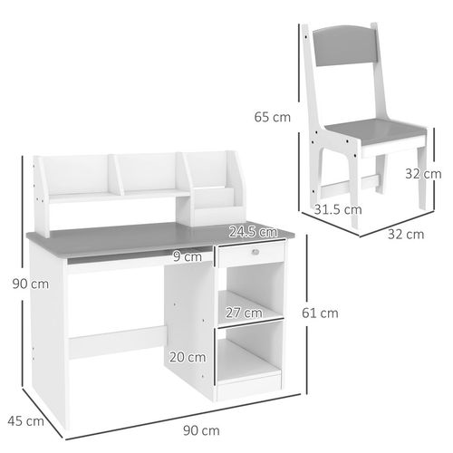 ZONEKIZ Children's Desk & Chair Set with Smart Storage - Perfect for Ages 5-8!