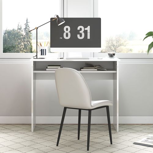 Versatile High Gloss White HOMCOM Computer Desk: Stylish Workstation for Any Space