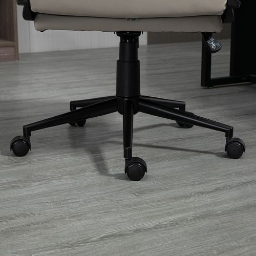 Vinsetto Grey PU Leather Ergonomic Office Chair with Adjustable Height & Armrests