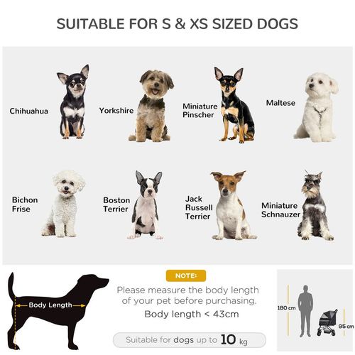 PawHut Foldable Dog Stroller with Reversible Handle - Travel in Style!
