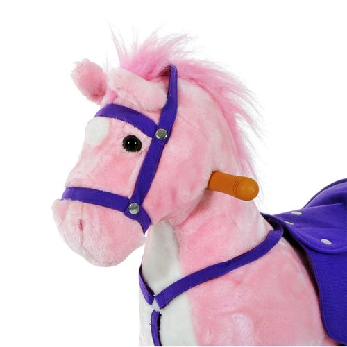 Plush Wheeled Rocking Horse Ride-On Toy with Sounds for Active Young Riders