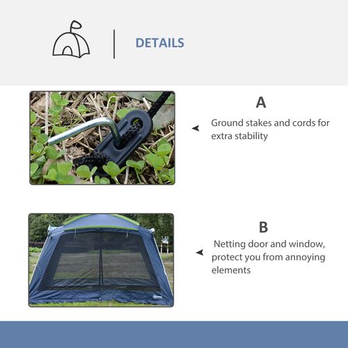 Outsunny 8-Person Camping Tent - Versatile Sun Shelter for Outdoor Adventures