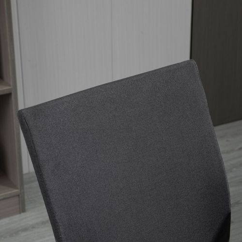 Ergonomic Dark Grey Linen Swivel Desk Chair - Comfort Meets Style