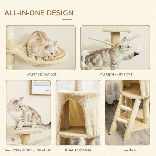 Ultimate Cat Activity Tower - 131cm Scratching Post & Condo with Fun Toys