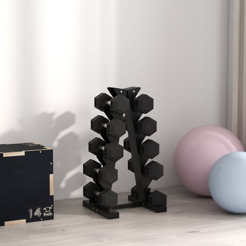 Hexagonal Rubber Dumbbells Set: 2x5kg for Ultimate Home Workout Excellence