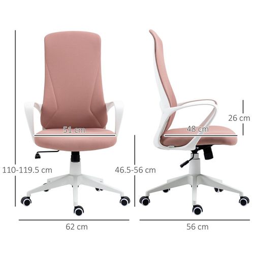 Vinsetto Adjustable High-Back Pink Office Chair - Comfort Meets Style!